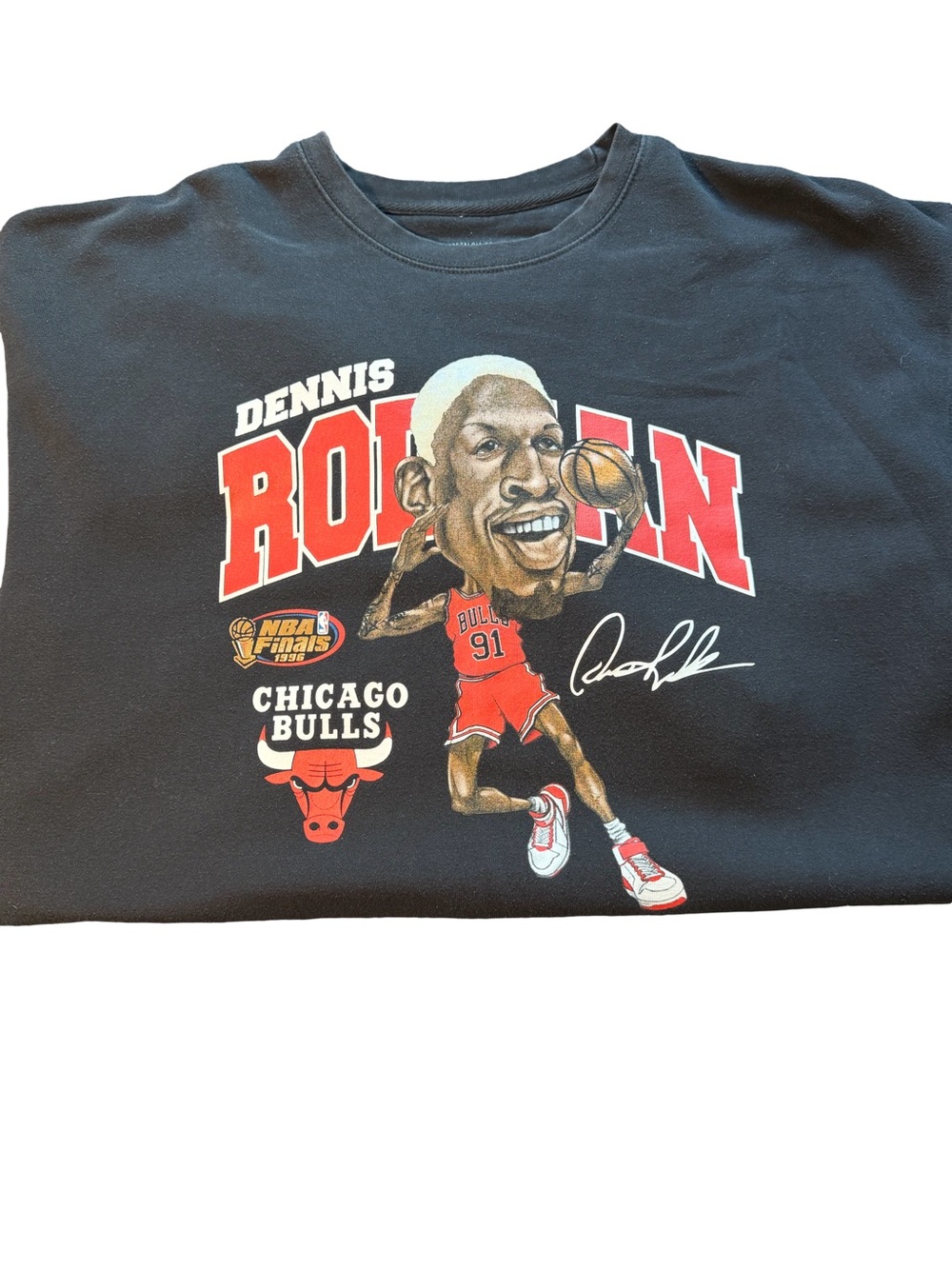 Mitchell & Ness Black Chicago Bulls Dennis Rodman Graphic Tee